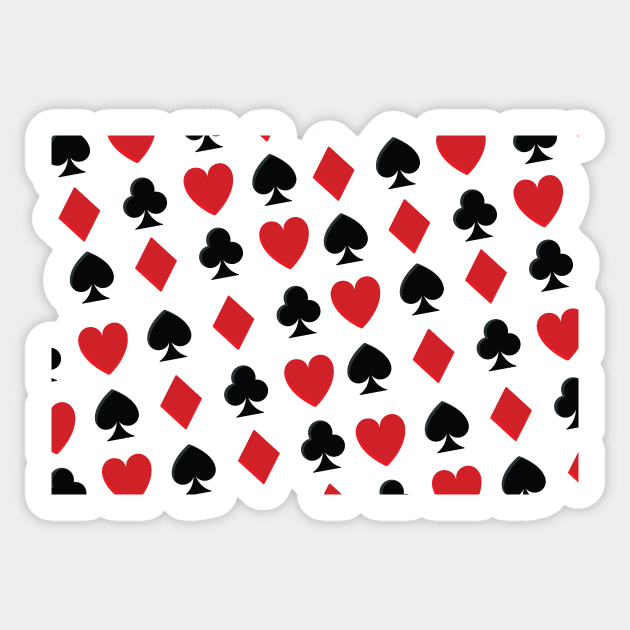 Playing Card Suits, Heart, Diamond, Spade, Jack Pattern Vector Artwork Sticker by xcsdesign